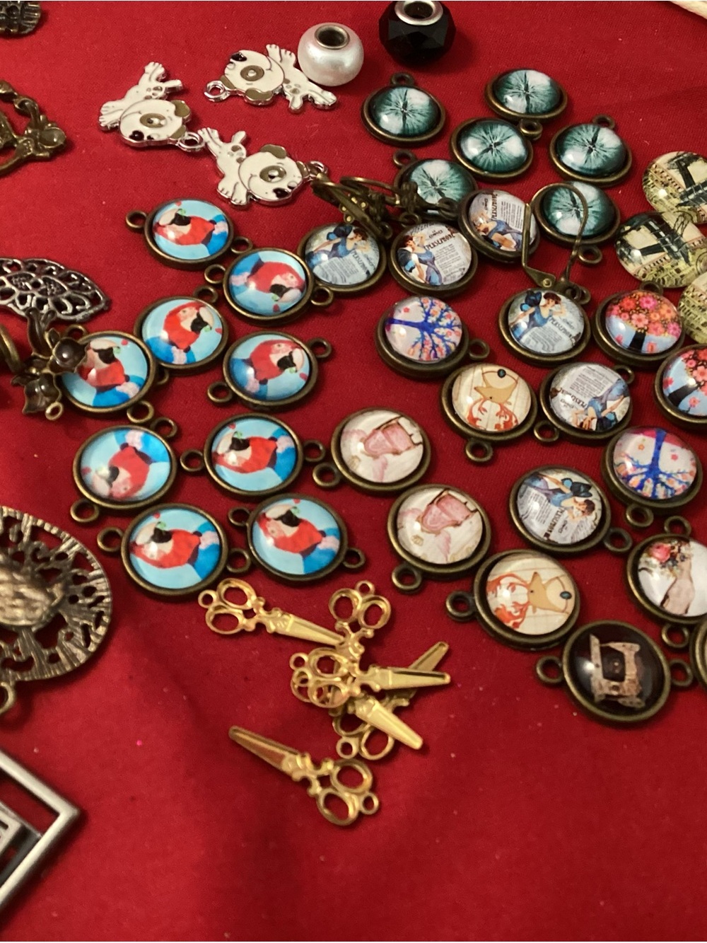 265 grams jewelry charms and pieces for jewelry making or craft